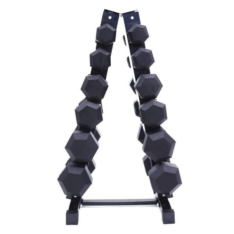 Triangle dumbbell set rack multi-level weight storage rack suitable for family gym