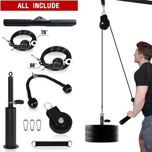 Factory Sales Adjustable Length DIY Fitness Lift Pulley Cable System for Home Gym Squat Bodybuilding Exercise Rack Pull Training