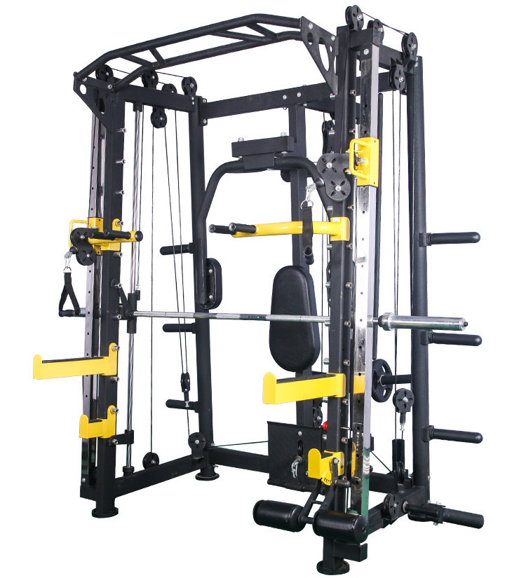 Commercial Home Gym Equipment Multi Functional Trainer Power safe Squat Rack Smith Machine with weight stack