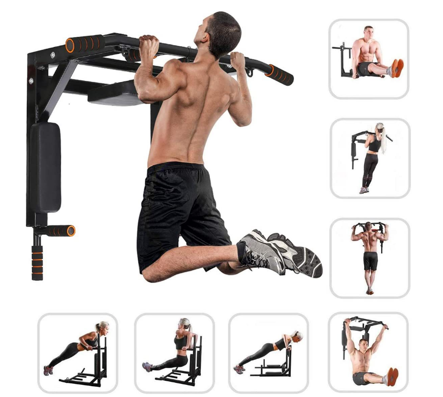 Pull Up Bars Wall Mounted Multi-Grip Chin-up Station  Strength Training  Fitness Equipment Single Parallel Bars for Walls