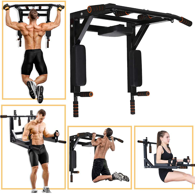 multifunctional wall mounted pull up bar dip station chin up bar