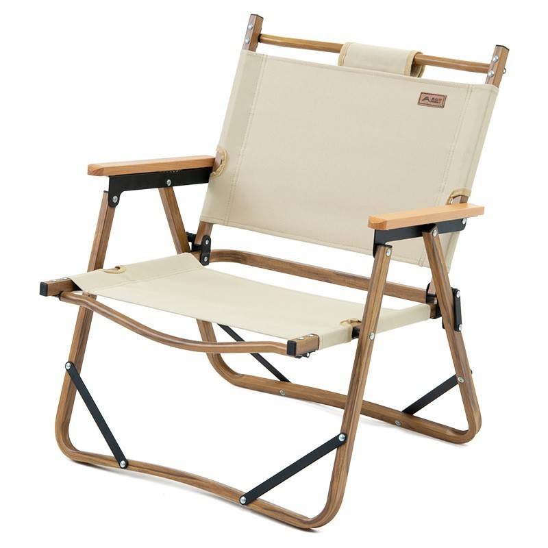 Wholesale high capacity wood grain low lightweight folding Outdoor large camping chair