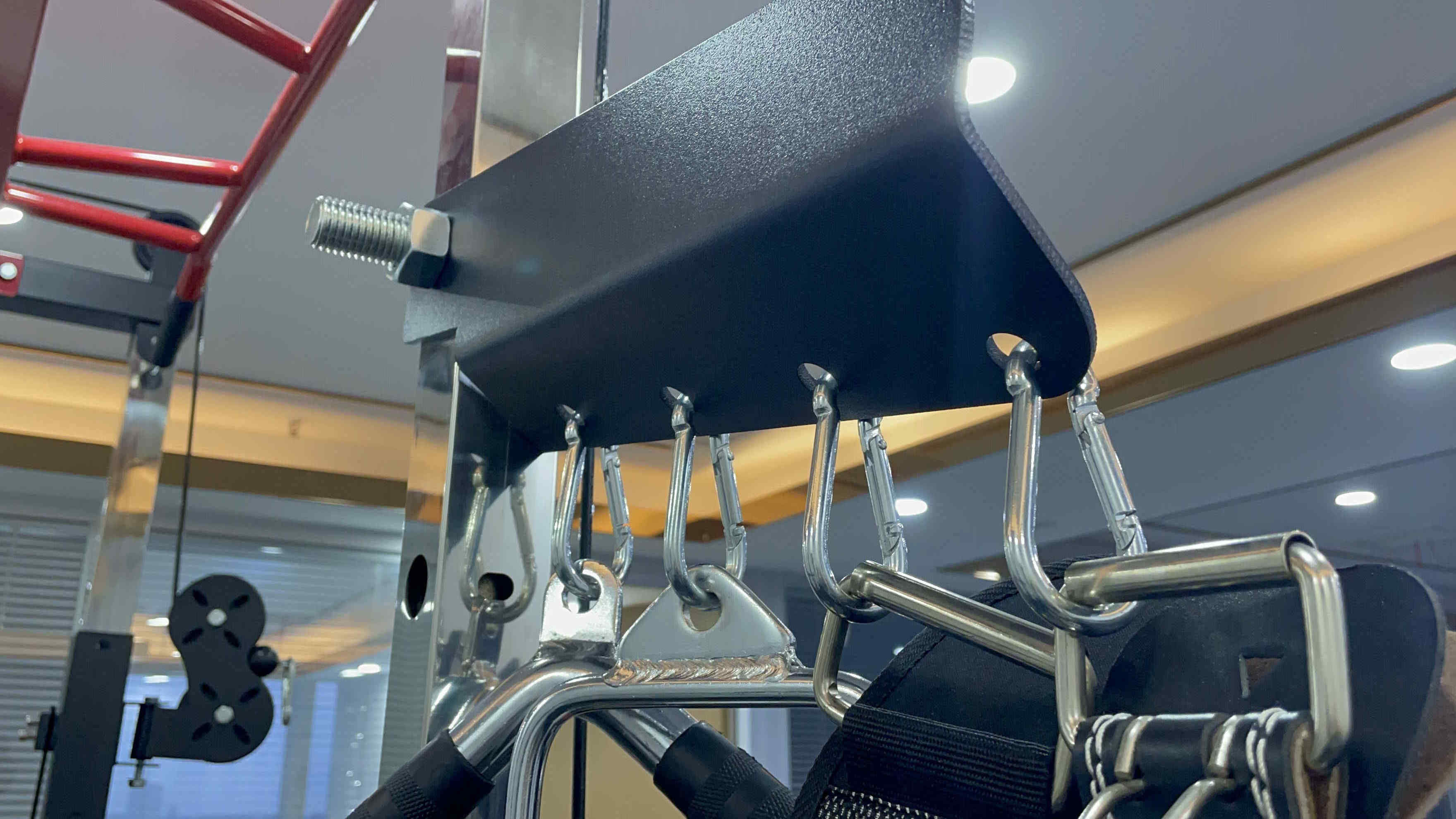 Gym Rack Organizer Home Gym Accessories Hanger Wall Mount Hooks for Barbells Row Handles or Tools