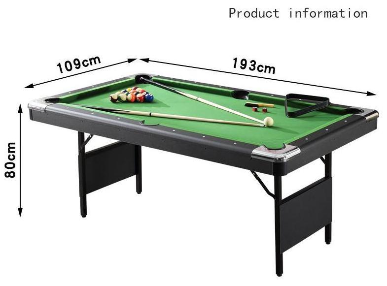 Good Price 1.9 m Folding Entertainment Black Green Billiard Pool Table for Home use