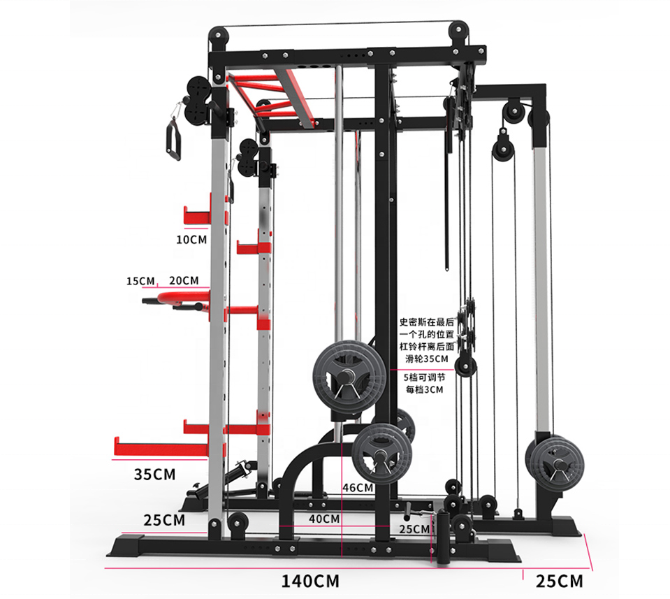 Gym Fitness Equipment Cheap J009 functional trainer smith squat racK machine for sale