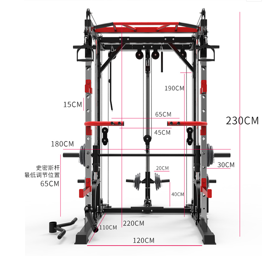 Gym Fitness Equipment Cheap J009 functional trainer smith squat racK machine for sale