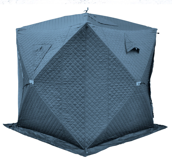 2-4 Person Ice Fishing Tent Pop up Ice Shanty Thicken Warm Winter Sauna Tent with Carrying Bag