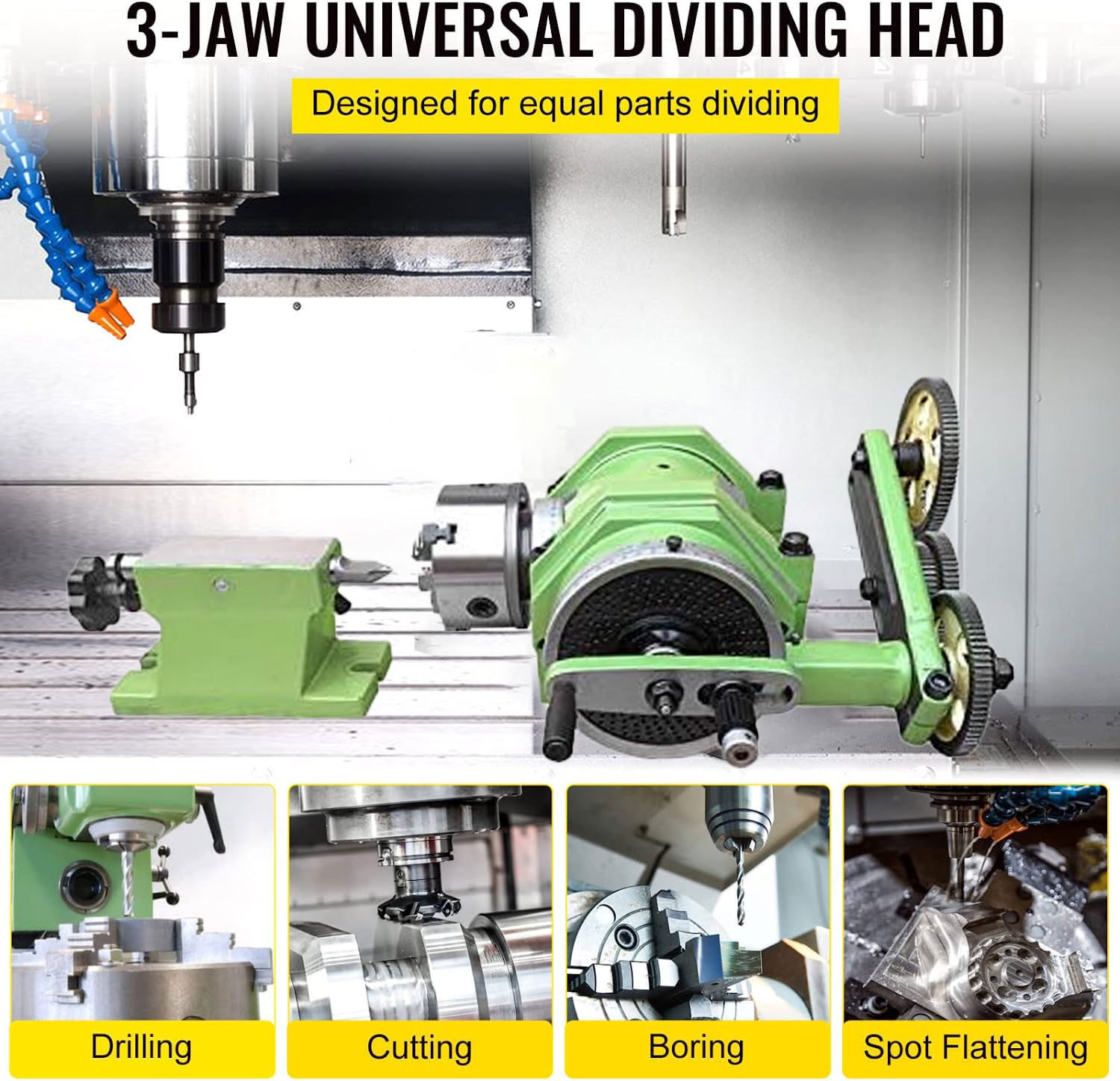 Universal Dividing Head F11-160A with gear K11200A 3-jaw chuck for cnc drilling milling lathe machine indexing work