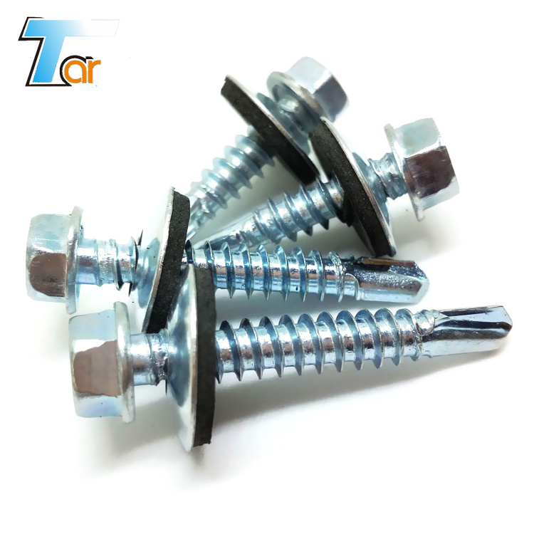 Hex head self drilling screw with EPDM washer / flange head DIN7504K ROOFING SCREW