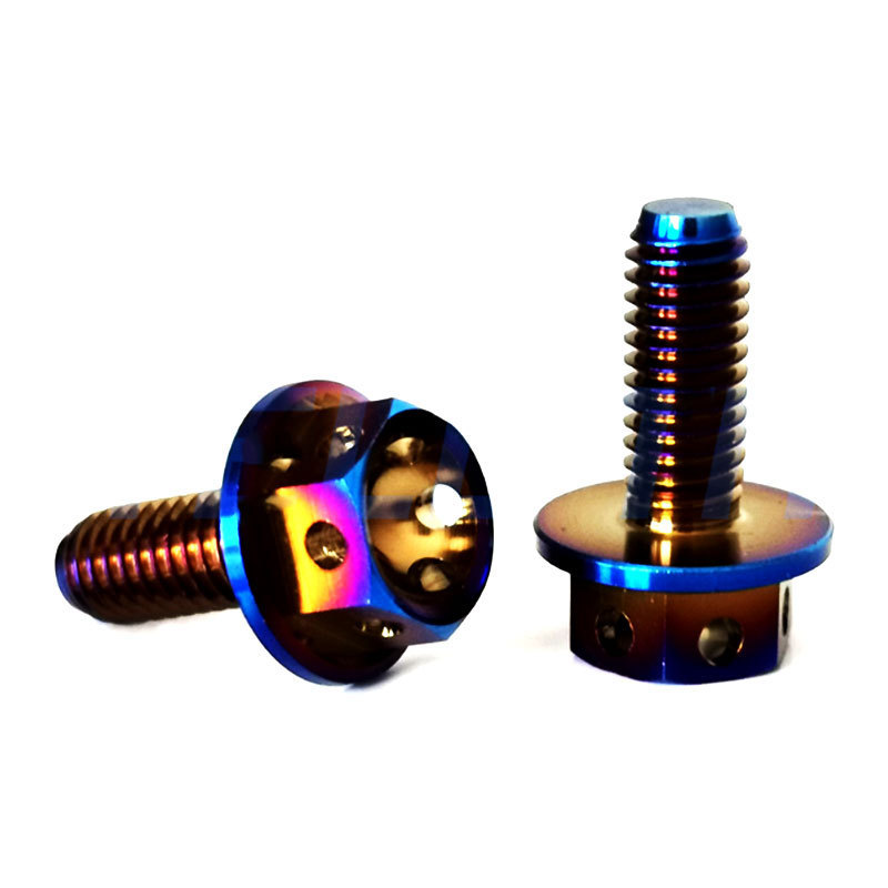 Hot Selling Anodized Surface Is Not Easy To Rust Colorful Titanium Alloy Bolts Screw Motorcycle M8 M6 Head Hexagon Bolt Screw