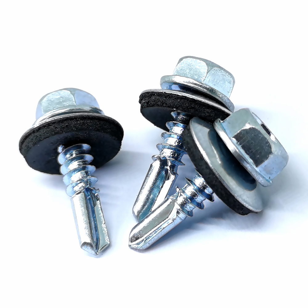 SHIMAI Manufacturers Stainless Steel Fasteners Ss316 Din7504k Hex Head Self Drilling Screw With Epdm Washer Self Drilling Screw