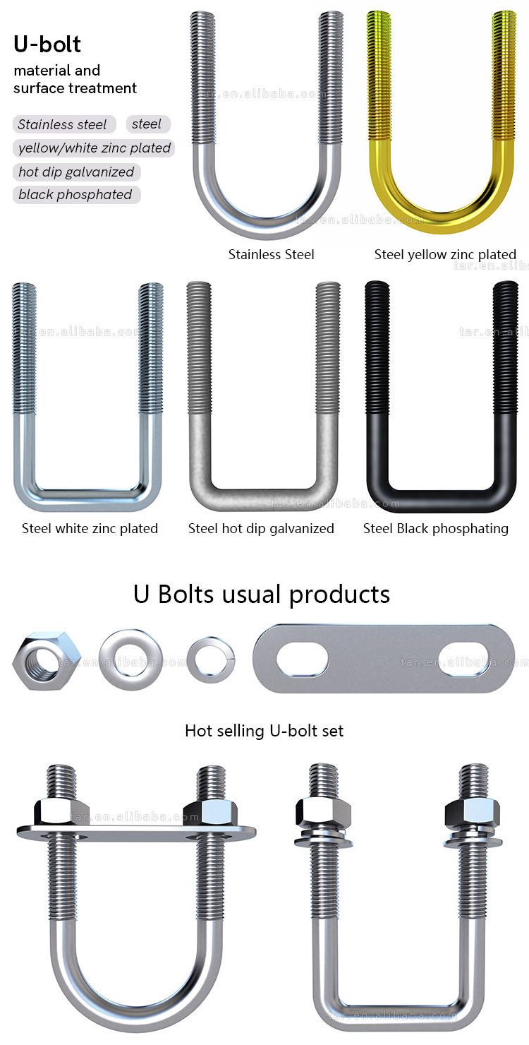 Semi Truck Spare Parts U Bolt With Nuts For Truck Suspension