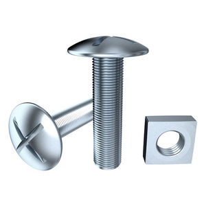 pernos Cross Slotted Pan Head Zinc Plated Galvanized Roofing Bolt With Square Nut