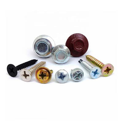 Stainless Steel Phillips Flat Truss Wafer Pan Button Hex Washer Head Sandwich Roof Self Drilling Screws With Epdm Washer