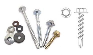 Stainless Steel Phillips Flat Truss Wafer Pan Button Hex Washer Head Sandwich Roof Self Drilling Screws With Epdm Washer