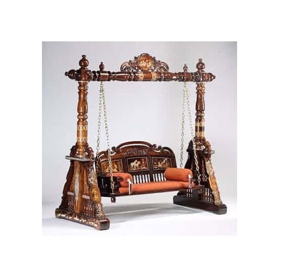 Teak Wood Maharaja Swing For Home Decor Best Teak Wood Carved Home Swing for Home Decoration