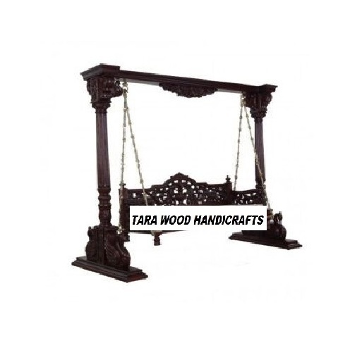 Wooden Carved Swing Heavy Hand Carved Indian Teak Wood Swing Traditional Maharaja Handcrafted Swing