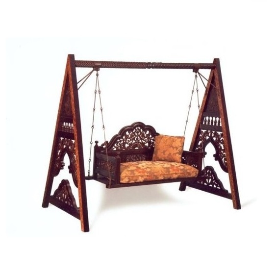 Handmade solid Teak wooden fine carved ceiling swing Indoor swing for home Traditional ceiling swing