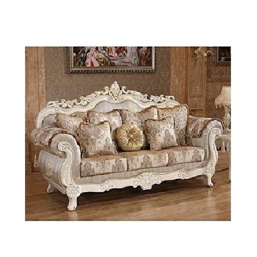 Teak Wooden Sofa Couch for Living Room & Upholstered Covered Or Beautiful Hand Carving Decoration