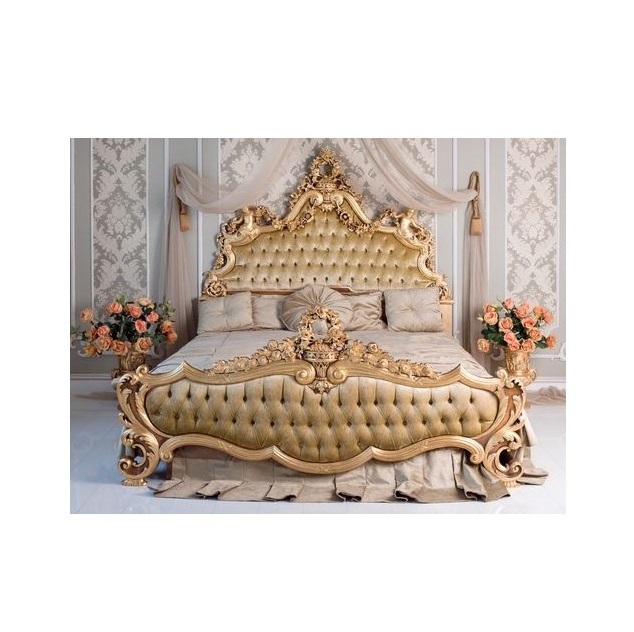 Hand Carved Indian Solid Mango Wood Rustic Wooden Double Bed King Size Bed Queen Size Bed