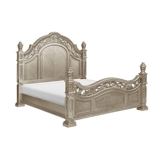 Round Bed Set Luxury Royal Bed Room Furniture Set European Old Castle Golden Wood Carving Queen Bed Manufacturer