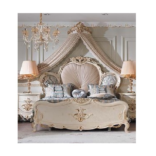 European classical wood carving bed adult princess bedroom solid wood bed