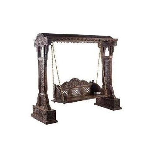 Antique Dark Brown Swing For Home Beautiful Living Room Swing From Teak Wood Peacock Carved Swing