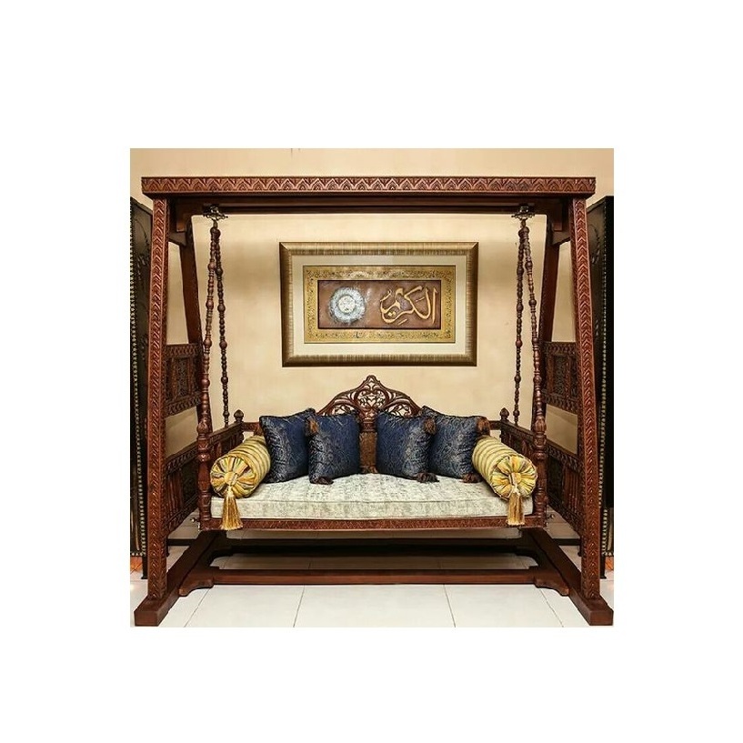 Hand Carving Wooden Indoor Swings Jhoola For Living Room Decorative Unique decorative chair swing