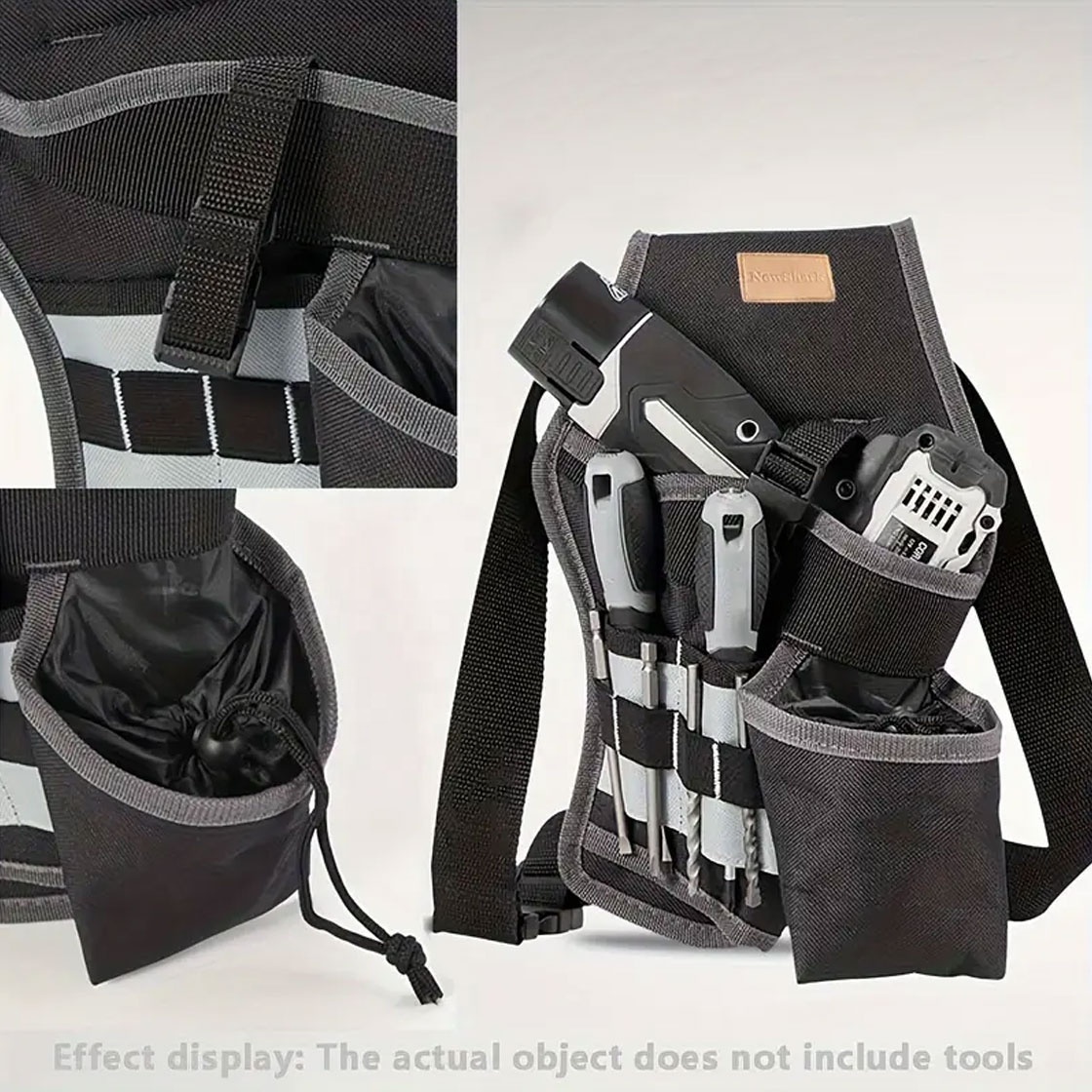 Polyester Tool Vest Carpenters Rig Tool Belt with Suspenders Heavy Duty Rig Tool Belt Bag