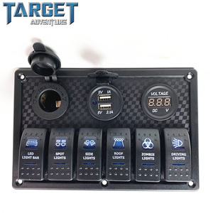 6 gang buttons switch panel for cars Marine yacht ship motorboat fishing boat yacht accessories