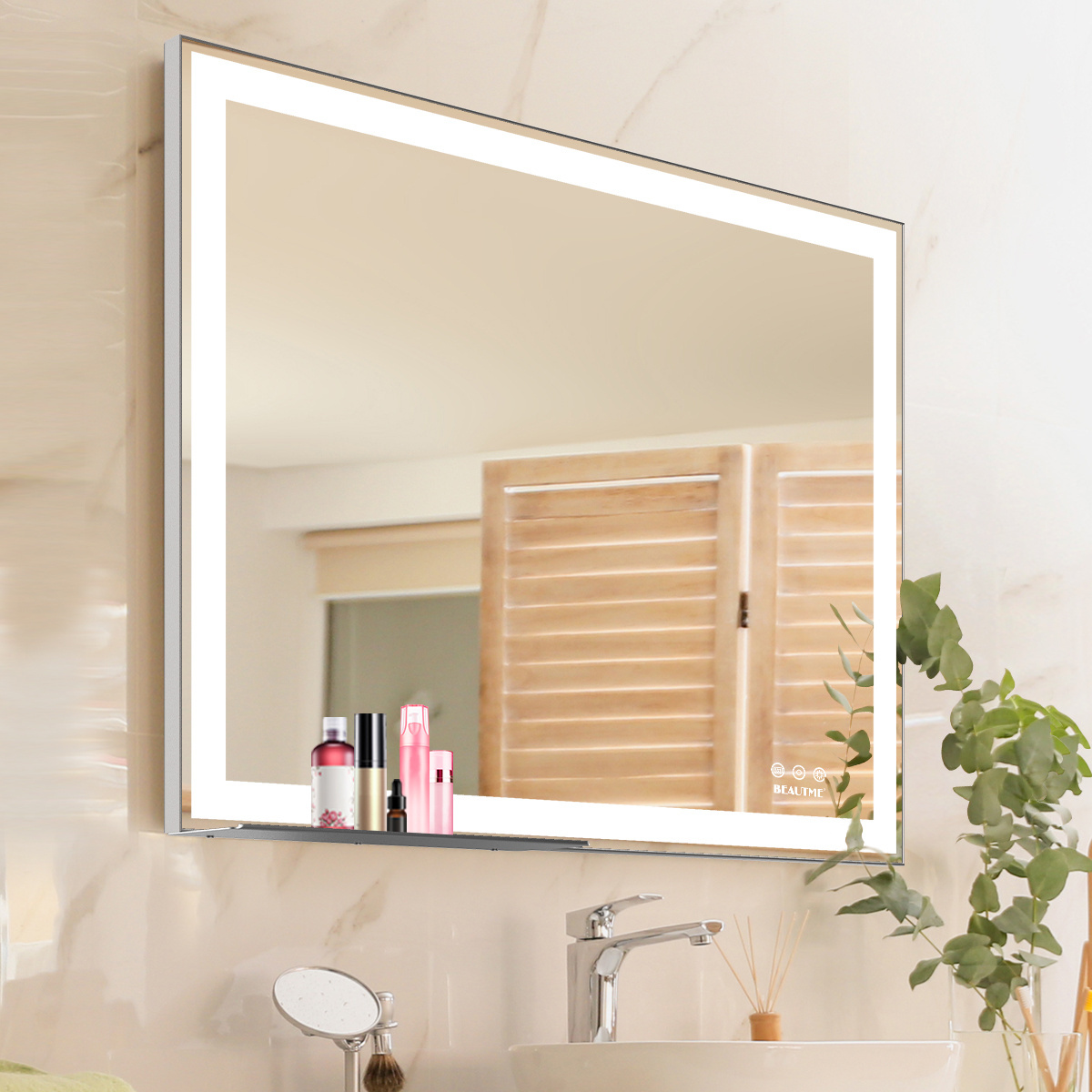 28*36Inch  defogger Wall Mirrors Touch Screen Lighted Vanity Wall Mirror LED Smart Bathroom Mirror with led light