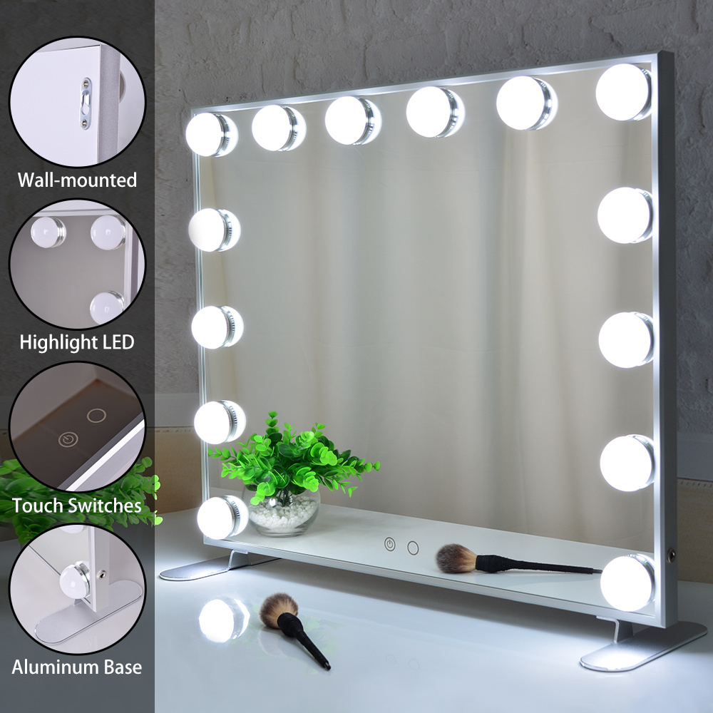 Hollywood Lighted Mirror Makeup Vanity mirror Desk Mirrors With led lights Bulbs with UK/AU/EU/US Plug