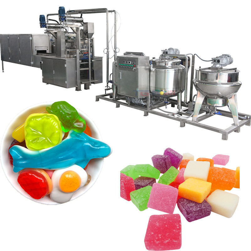 Gummy Bear Jelly Candy Machine /center filling LEGO candy 2 colour gummy  Candy Production Line Machine with CE