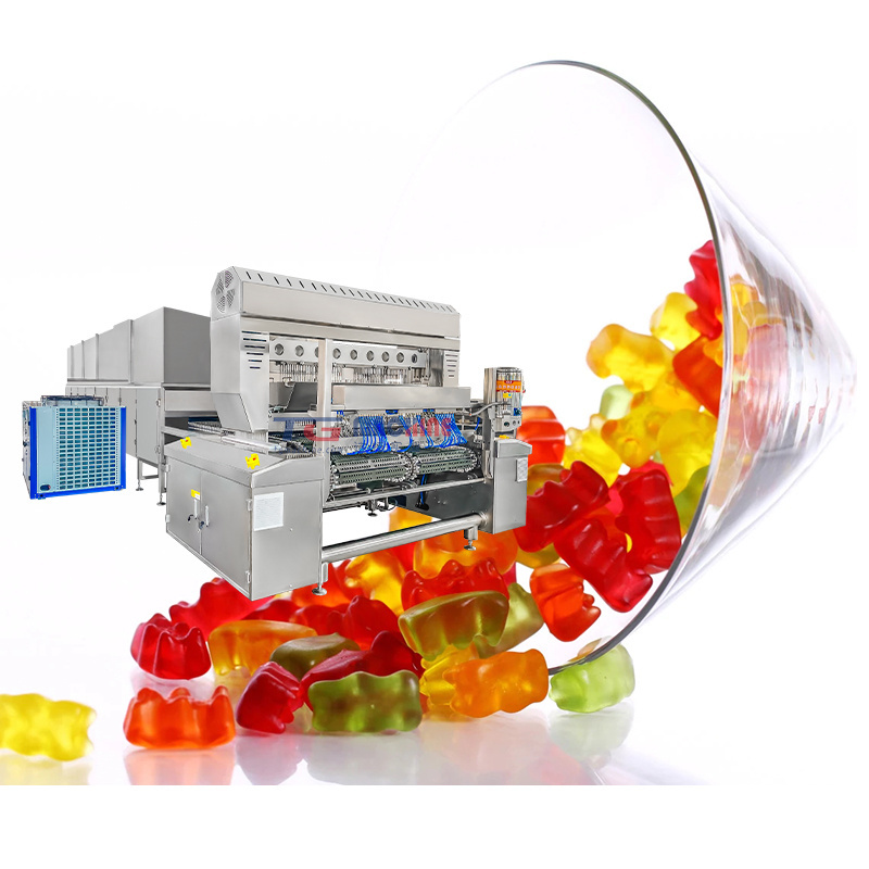 High end Famous brand PLC gelatin jelly candy machine gummy bear depositing jelly candy machine