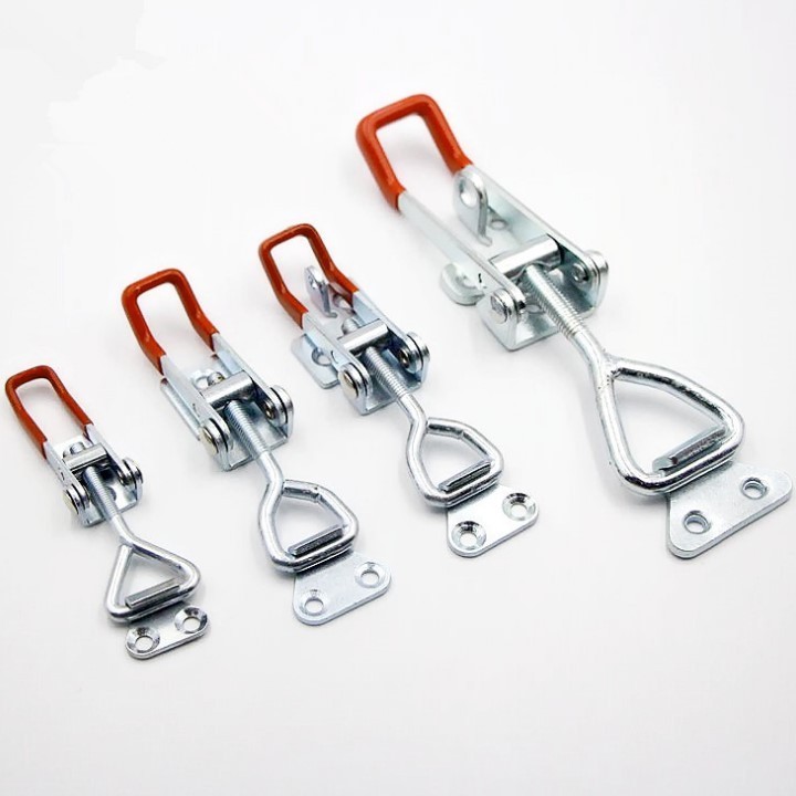 Quick Release Spring Loaded Zinc Plated Adjustable Toggle Pull Latch Catch Hasp Clamp with Lock Eye