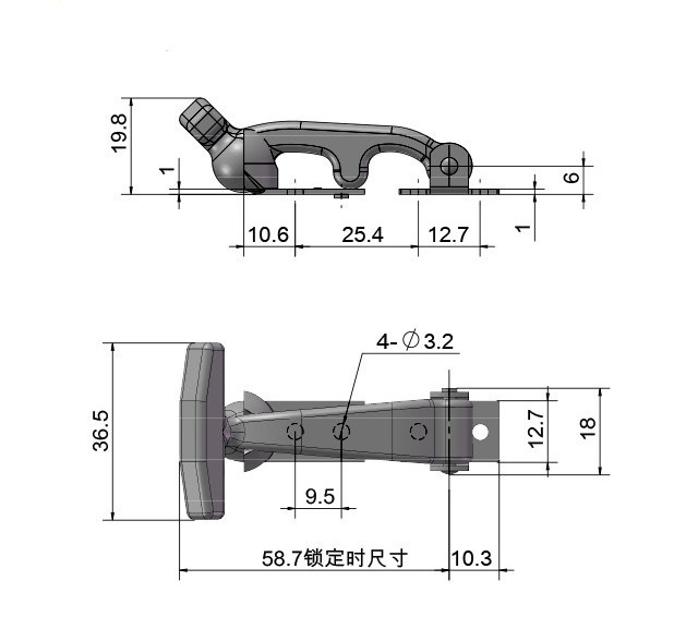 High Quality T-shaped Rubber Hasp Latch for Hood