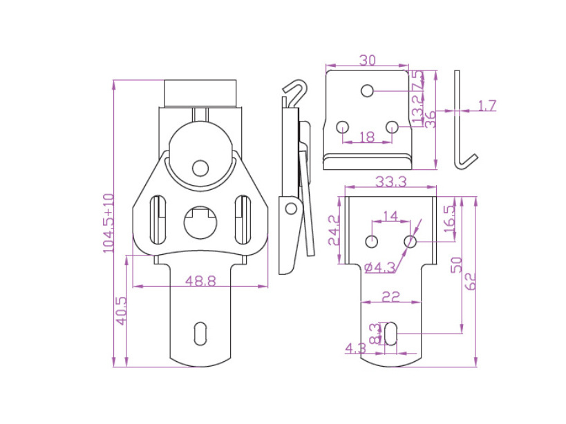 Stainless Steel Butterfly Latches Rotary Twist Toggle Latch for Wooden Case Flight Case Hardware