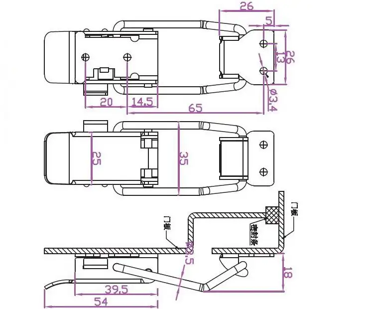 Cabinet Toolbox Box Spring Loaded Latch Catch Toggle Hasp Box Locks Spring Loaded Latch