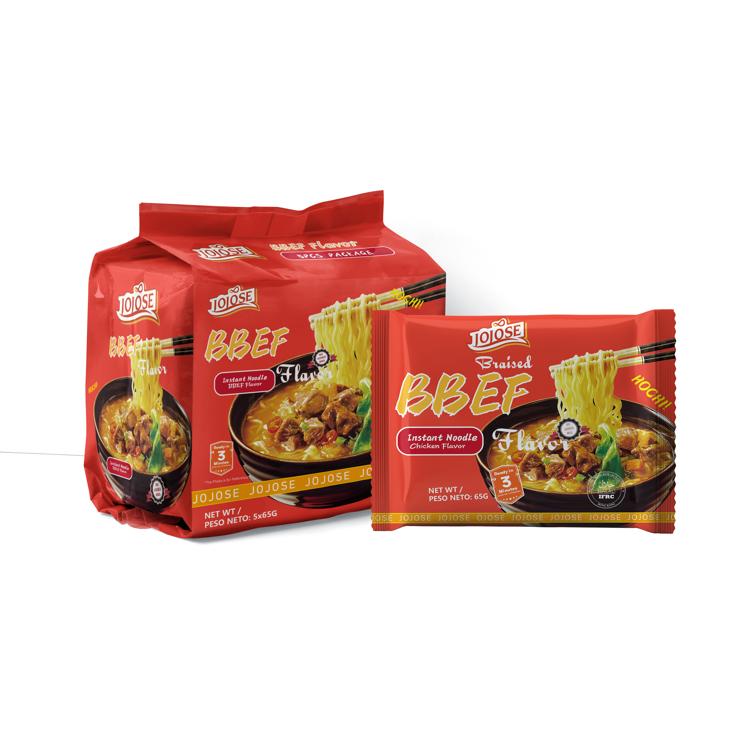 JOJOSE Soup Noodles Factory Hot Bulk Ramen Noodles Chinese HALAL OEM Koka Chicken Soup Instant Noodles