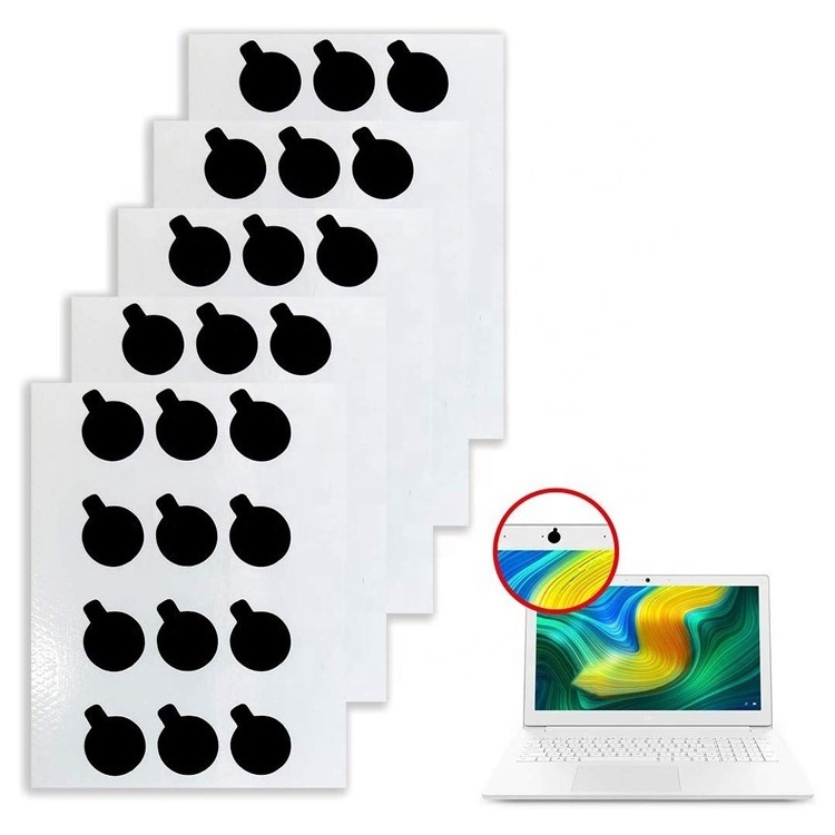 Camera Sticker Webcam Privacy Stickers for Camera Lens Privacy - Removable & Reusable. Bulk Pack (Black Webcam Covers Stickers)