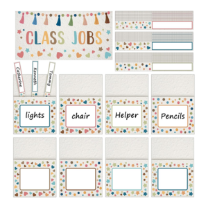 Classroom Decoration Class Jobs Pocket Chart Set Teacher's Helper Chalkboard Decor