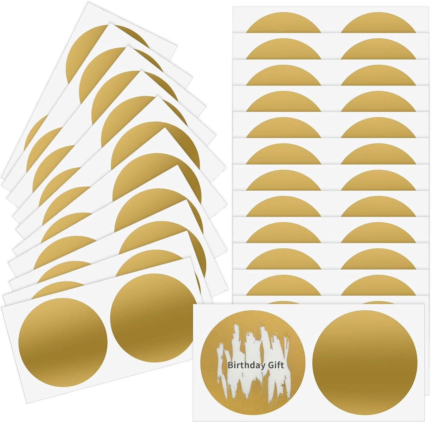 Round Gold Peel and Stick Adhesive Scratch off Labels for Tickets Promotional Games