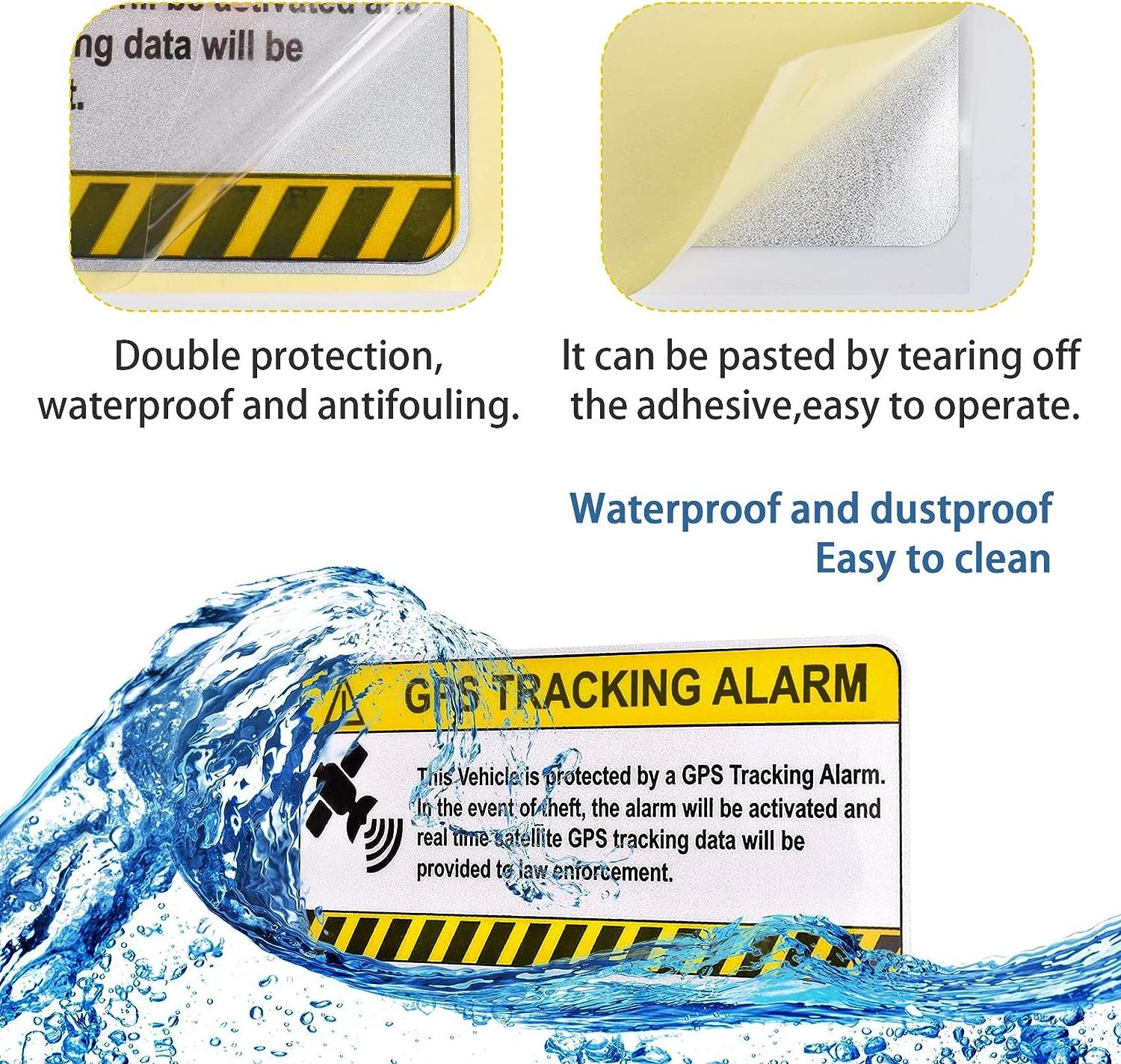 GPS Tracking Sticker for Cars Car Tracker Warning Stickers Adhesive Vehicle Anti Theft Sticker