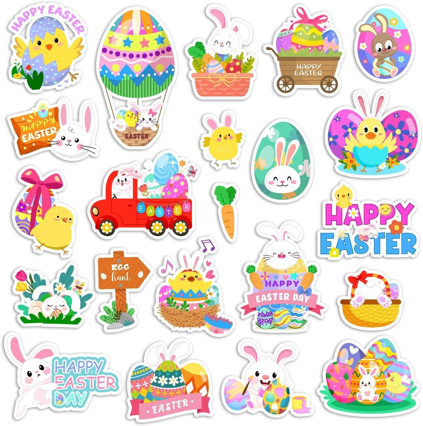 Realistic Window Gel Clings Decal Stickers for Kids Toddlers and Adults Happy Easter Decoration