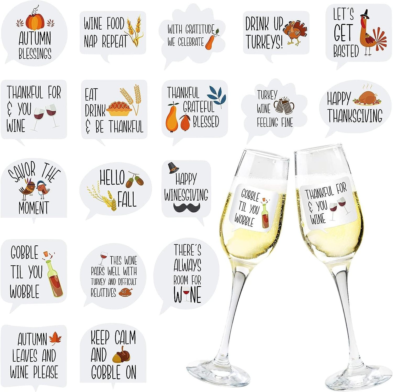 Christmas Wine Glass Stickers Christmas Wine Glass Drink Markers Charms Reusable Funny Xmas Wine Stickers for Party Decorations