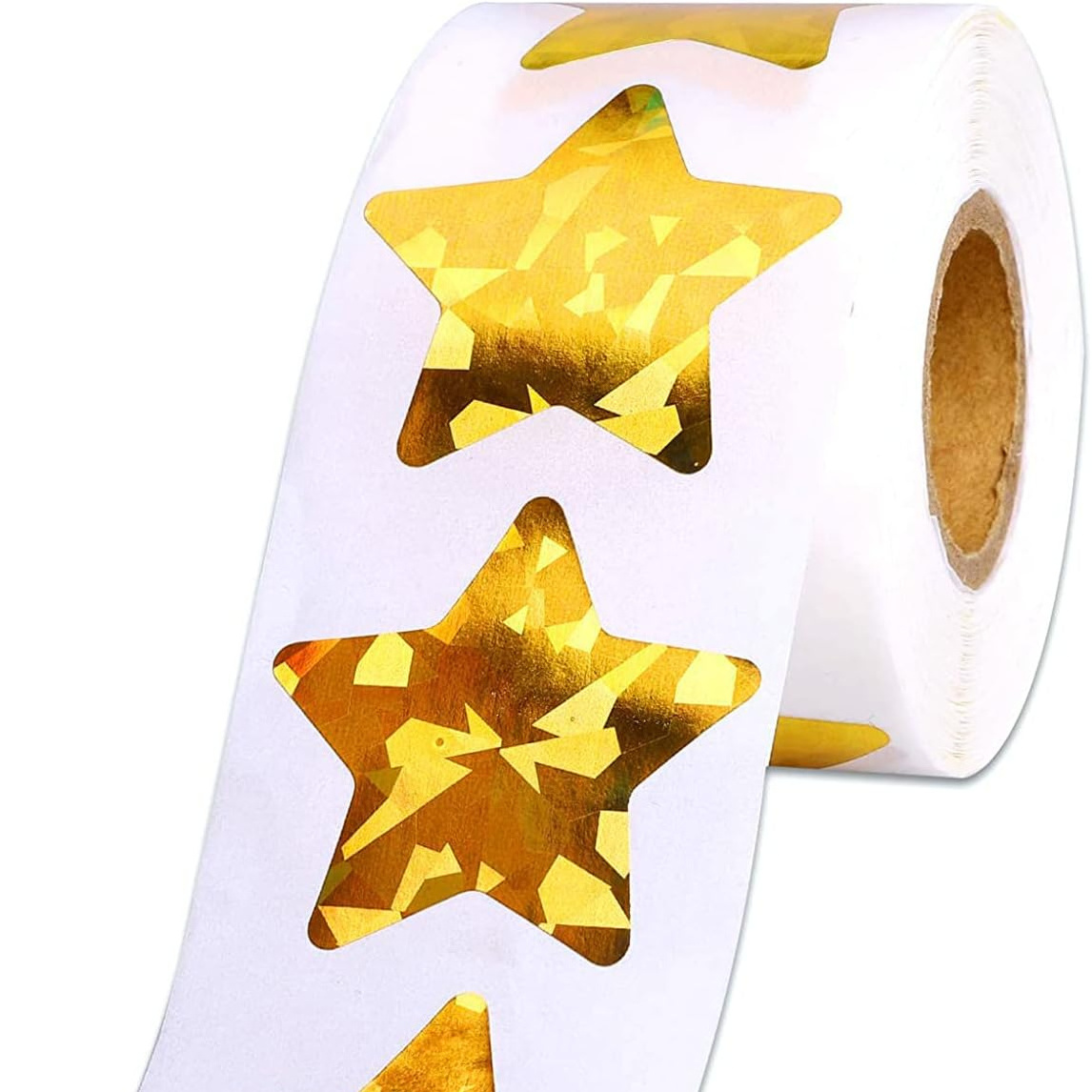 Large Holographic Gold Star Stickers for Kids Reward Foil Star Metallic Stickers Roll for Behavior ChartStudent Planner