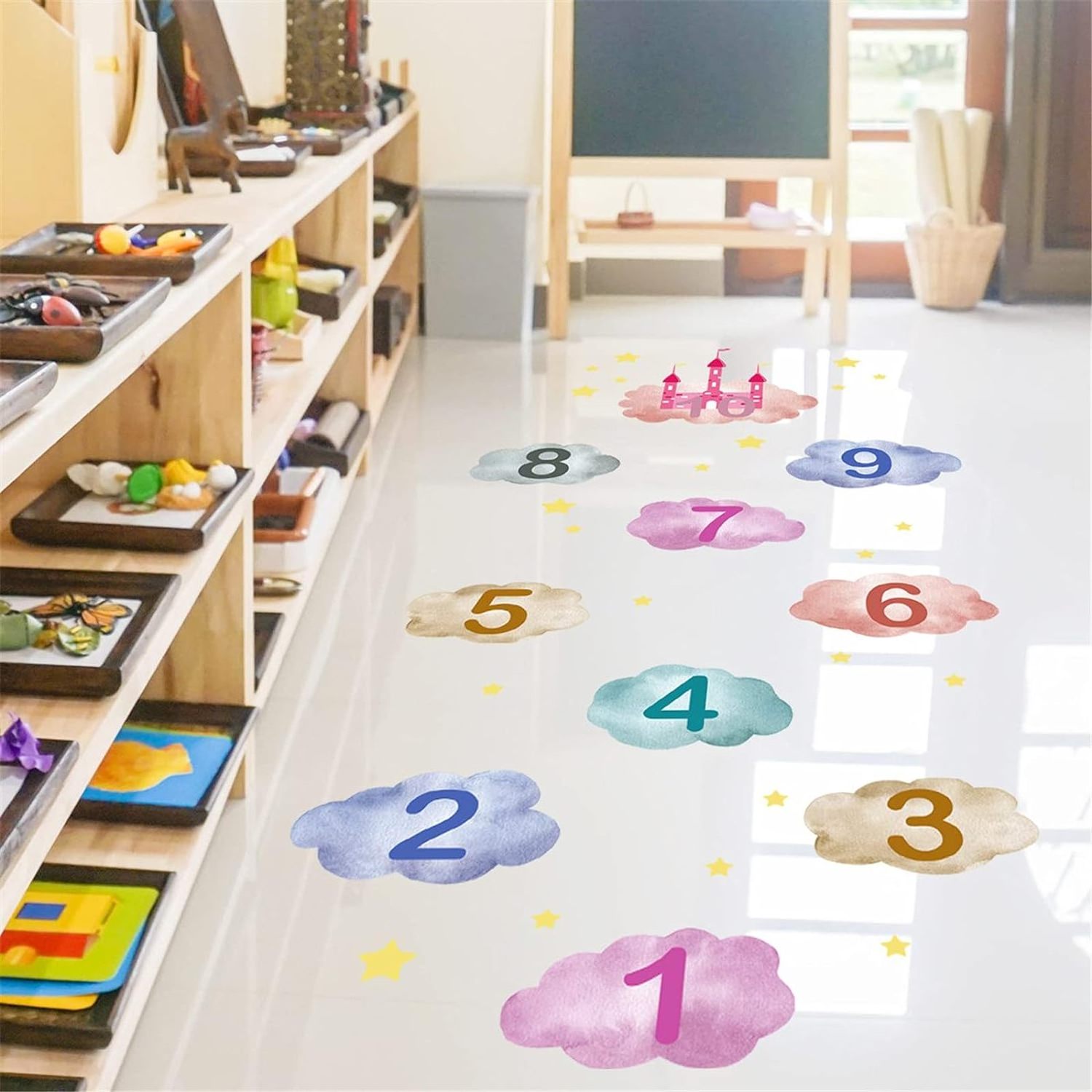 Kids Hopscotch Game Stickers for Classroom and  Home  Sensory Walk Decals