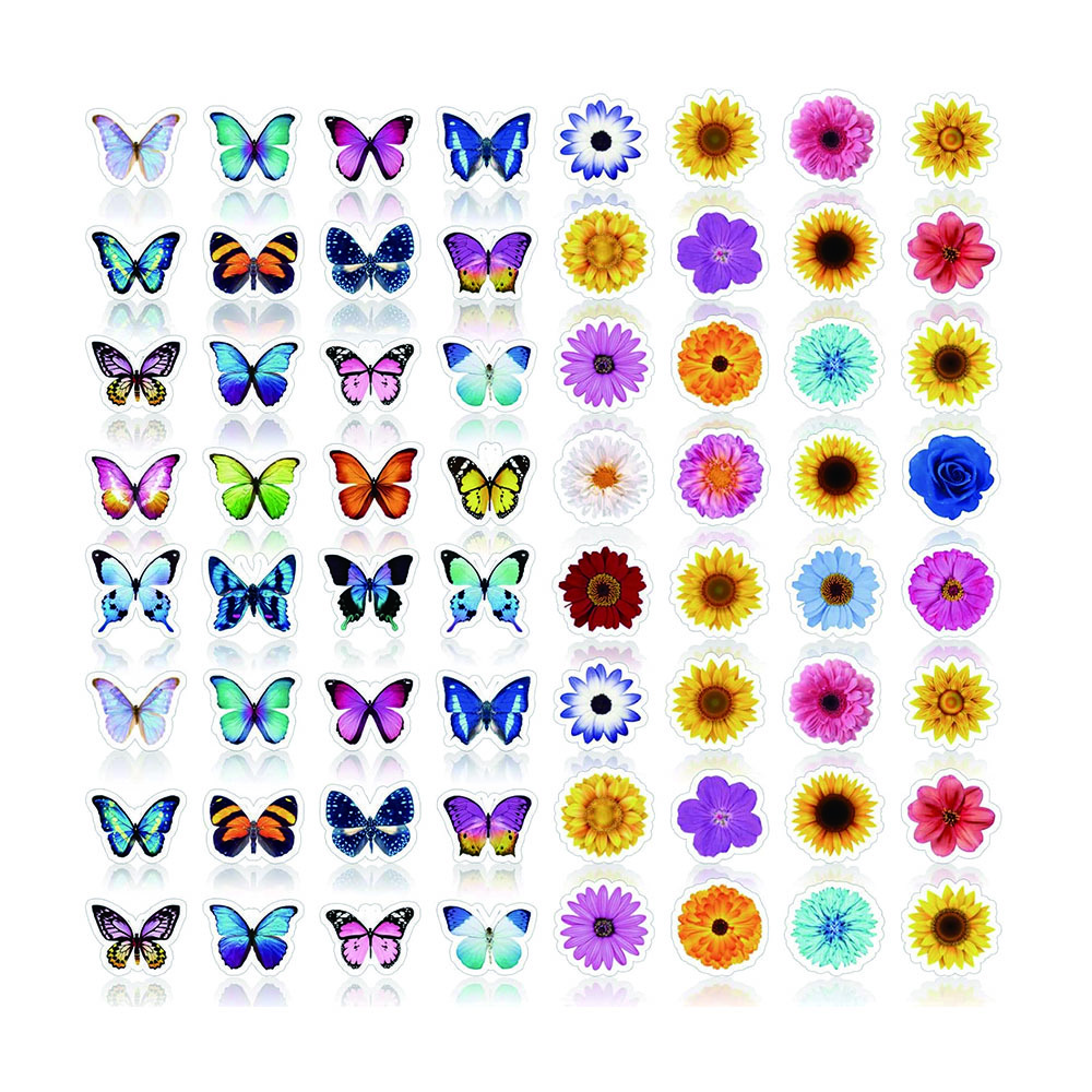 Butterflies Flower Stickers for Kids Sunflower Daisy Stickers Insects for Kids Teacher Educational Sticker for Spring Summer