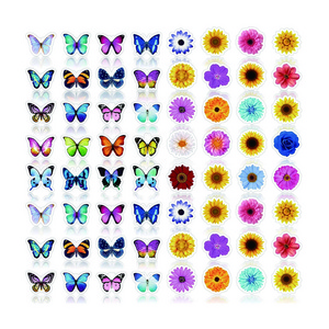 Butterflies Flower Stickers for Kids Sunflower Daisy Stickers Insects for Kids Teacher Educational Sticker for Spring Summer