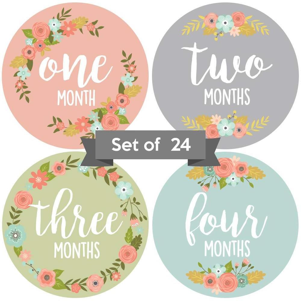 Happy Animal Sticker Per Month of Your Baby's First Year Growth and Holidays Month Sticker for Baby Boy or Girl Milestone